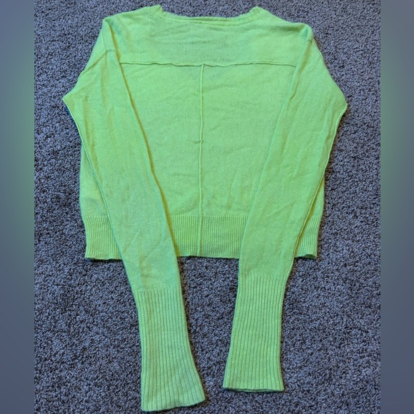 Free People Lime V-Neck Sweater - Picture 10 of 12